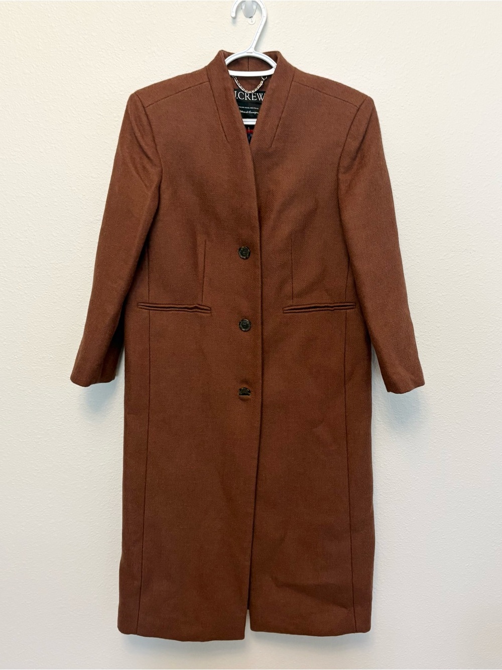 NWT J. Crew Palais Topcoat Italian Melton Wool Brown Coffee Size 00P Classic